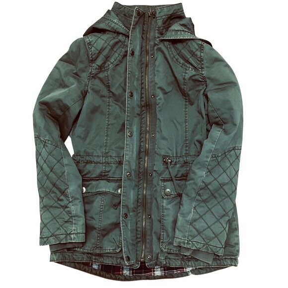 Prince & Fox Womens Green Quilted Hooded Utility Jacket M - Picture 4 of 13